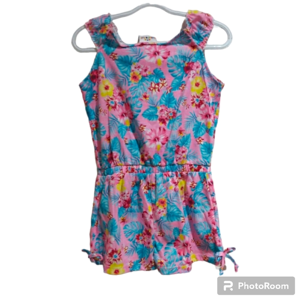 NWOT SWEET & SOFT Toddler Girls Tropical Flower Romper - Picture 2 of 7